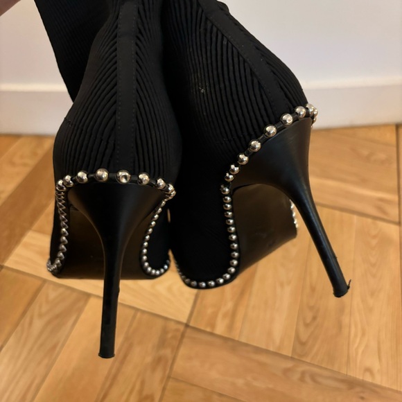 Alexander Wang Eri Plisse Studded Sock Boots - Picture 8 of 9